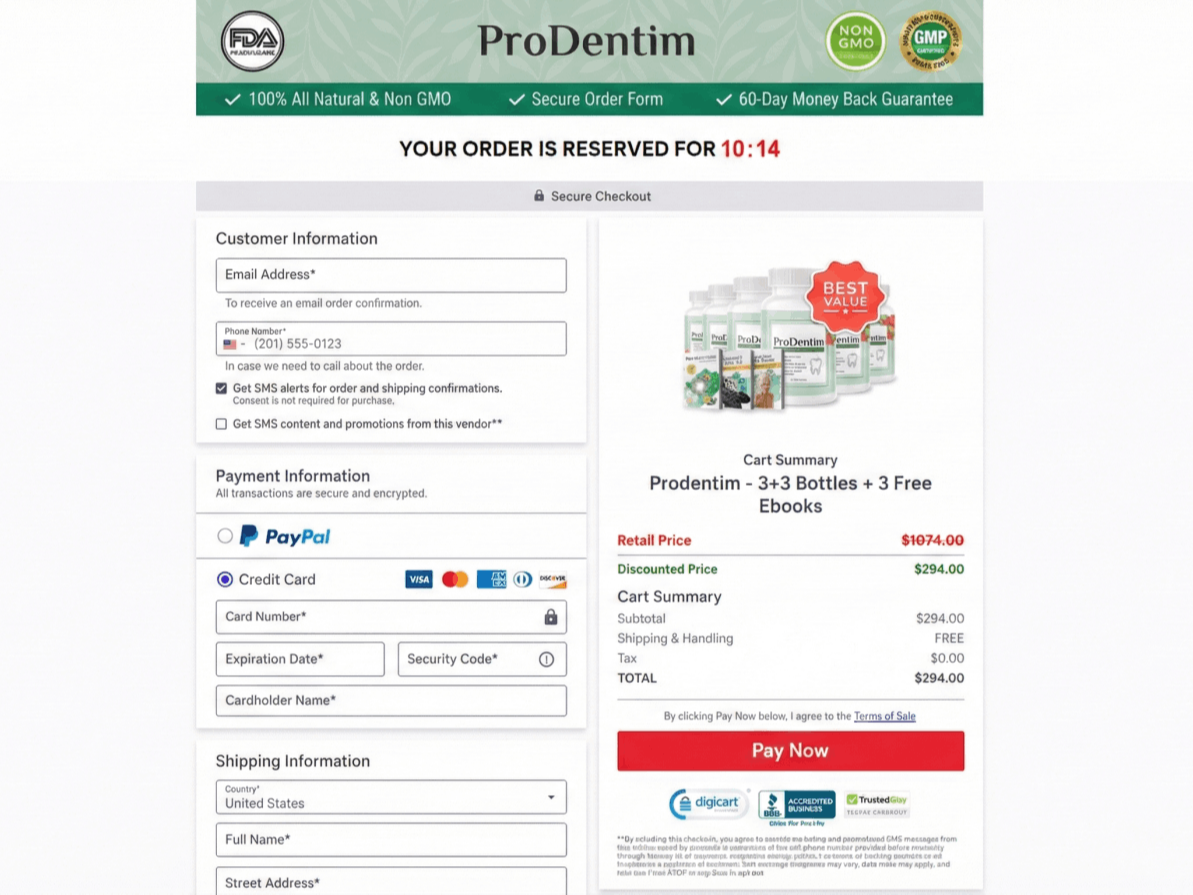 prodentim payment page